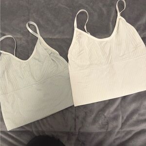 SHEIN Cream and Light Gray Camisoles